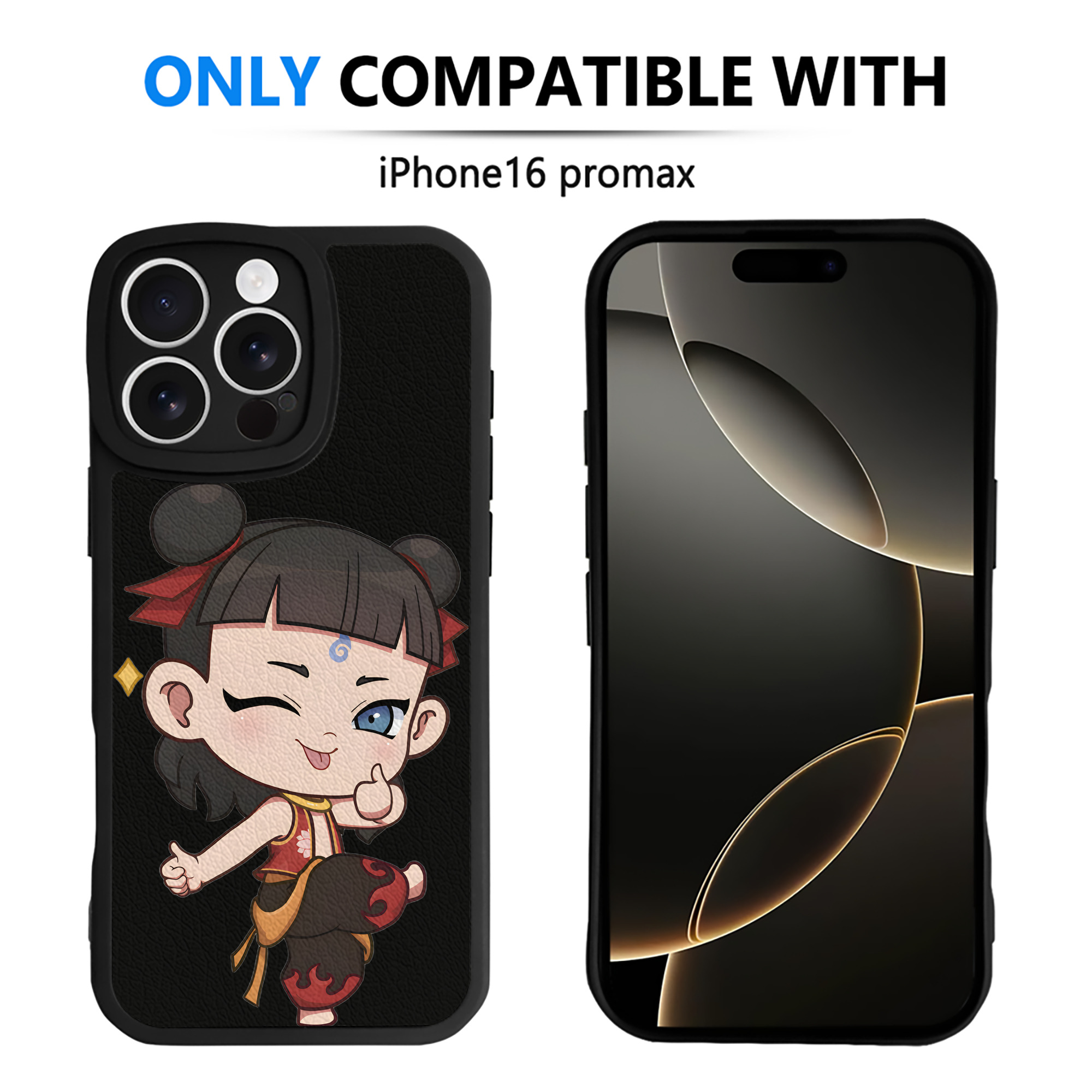 （画像用） Ne Zha 2 ナタ 魔童の大暴れ 【iPhone 16シリーズ対応】シリコンスマホケース（レザー調） 材質：シリコン